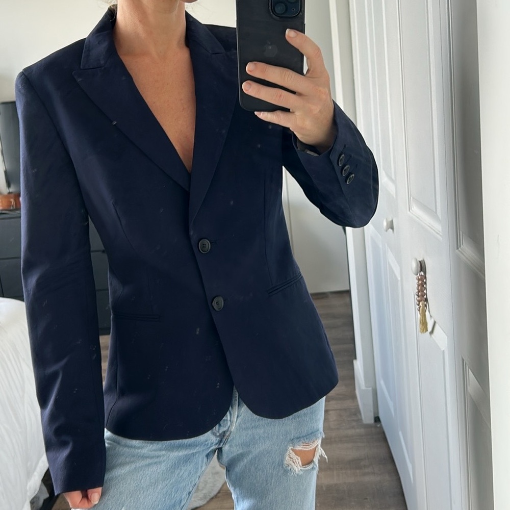 Theory Nichelle Broadway Navy Blue Blazer Suit Jacket 8 - Picture 14 of 14